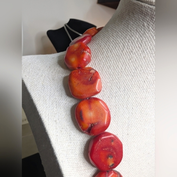 Vintage Sterling & Coral Necklace - Picture 6 of 12